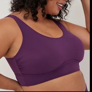 Torrid Boho Purple Scoop Neck Swim Top Bikini Top Plus Size 5X  NWT